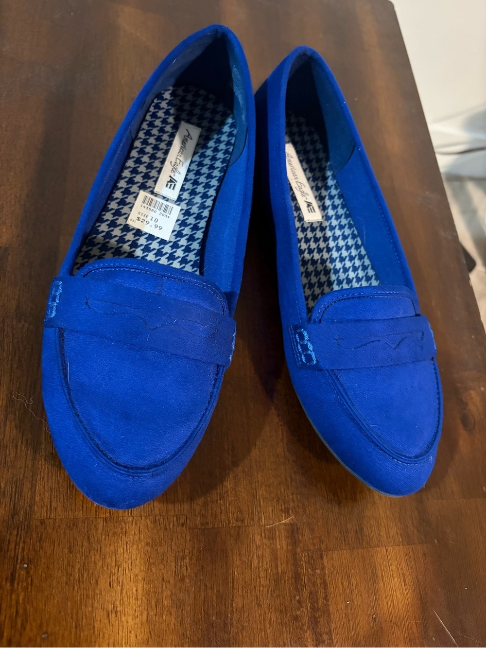 American Eagle Outfitters Cobalt Blue Suede Penny Loafers